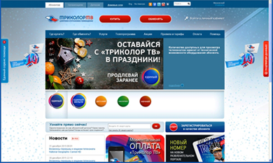 Внешний вид официального сайта