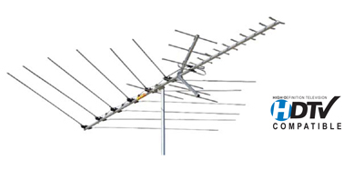 Комбинированная антенна: метровая, бегущей волны, дециметровая, волновой канал фирмы Channel Master, USA. Радиус приёма до 60 миль